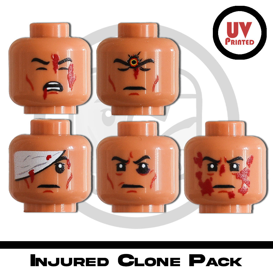 UV Printed Injured Clone Head PACK (x5)