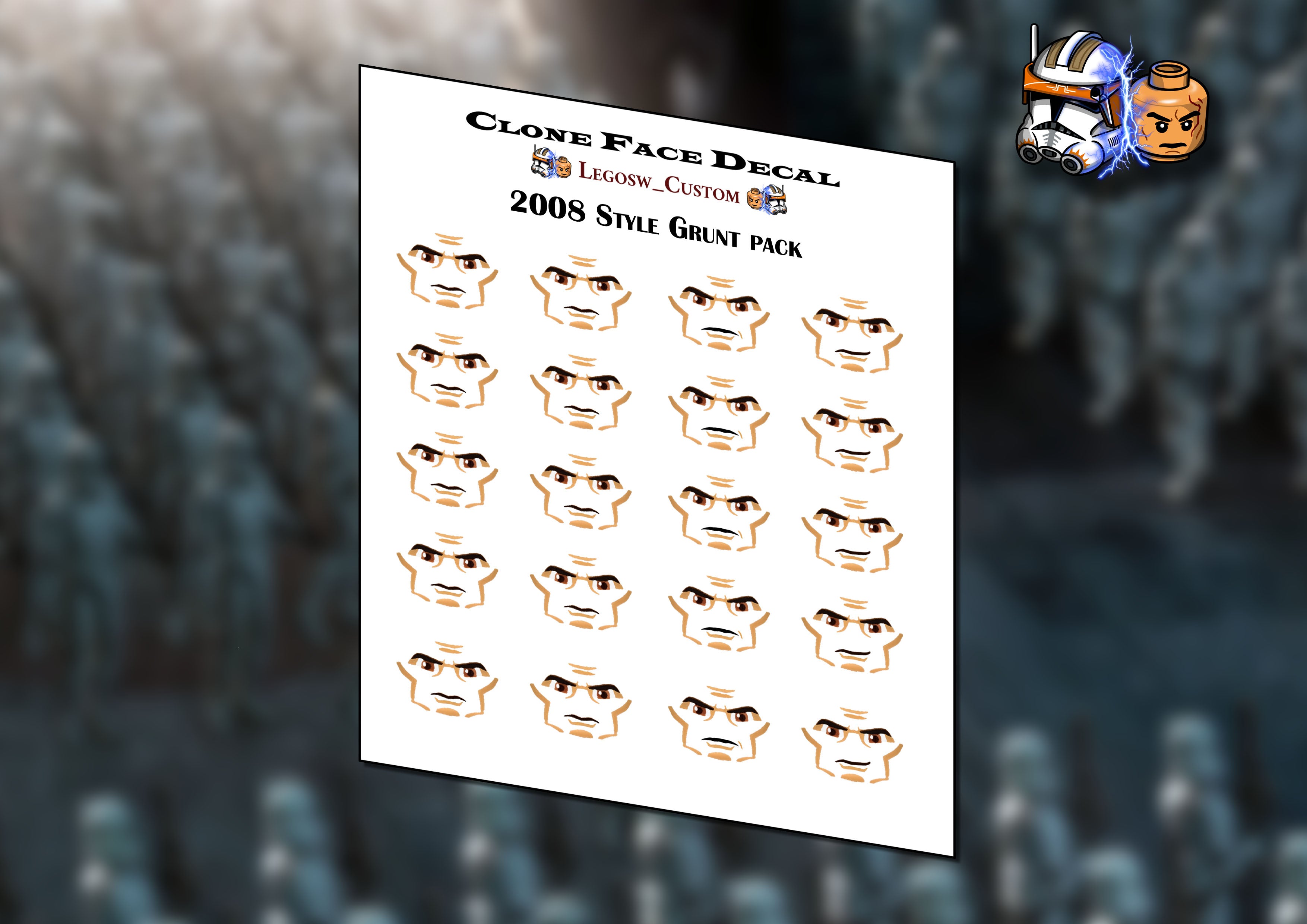 Clone Face Decal : 2008 Grunt Clone Pack